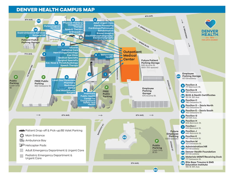 Denver Health Campus Map