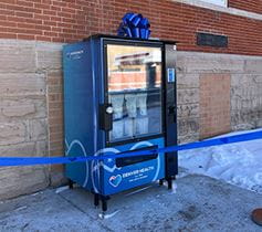 A vending machine that dispenses naloxone